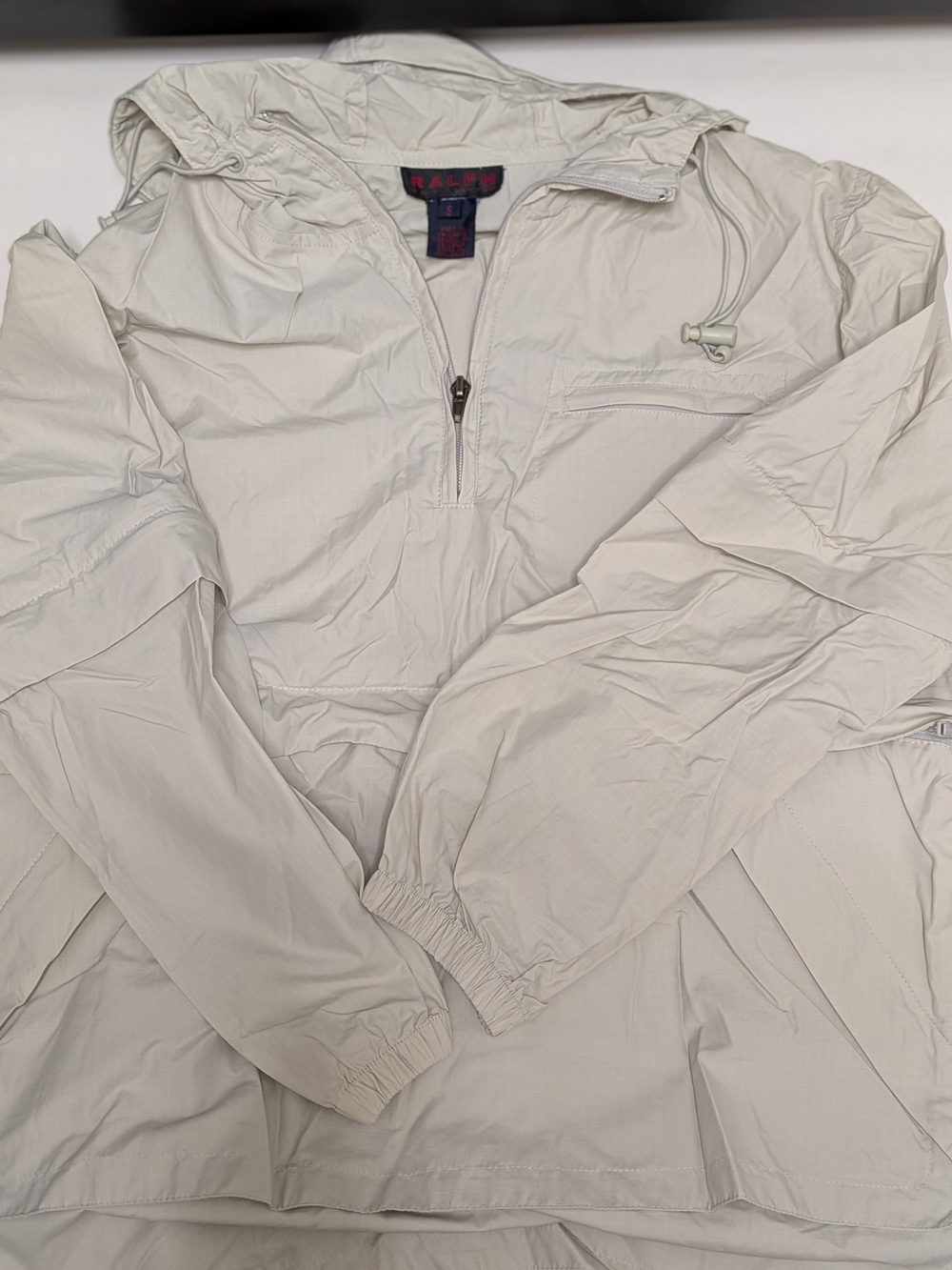 Unisex Ralph Lauren Cream Half-Zip Windbreaker Pullover